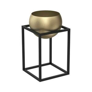 Fém virágcserép 51, 3x29 cm fekete/arany 9010 kép