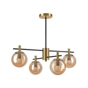 Csillár rúdon LILOU 4xE14/5W/230V arany/fekete/füstös bézs LM kép