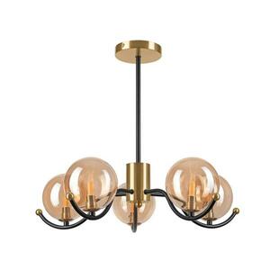 Csillár rúdon GEORGIA 5xG9/5W/230V arany/füstös bézs LM kép