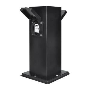 PG11B kültéri 2 aljzat 230V IP44 fekete, szögletes oszlop PG11B kép