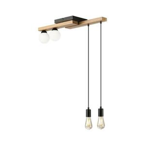 Csillár zsinóron CORTINA 2xE27/15W/230V + 2xG9/5W/230V fekete/tölgy LM kép