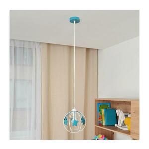 Gyerek csillár zsinóron STARS 1xE27/15W/230V türkiz/fehér W kép