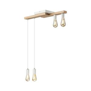 Csillár zsinóron CORTINA 4xE27/15W/230V fehér/tölgy LM kép