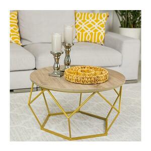 HowHomely Kávéasztal DIAMOND 40x70 cm arany/barna 10 kép