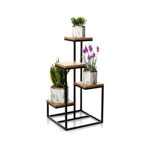 HowHomely KASKADA virágtartó állvány 79x40 cm fekete/barna HH kép