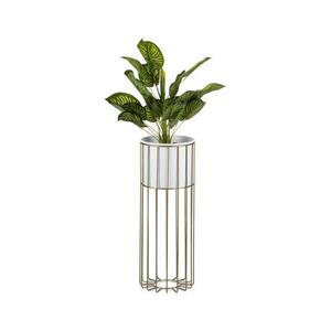 HowHomely Fém virágcserép LOFT 55x20 cm arany/fehér HH kép