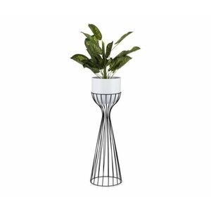 HowHomely Fém virágcserép LOFT 68x20 cm fekete/fehér HH kép