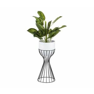 HowHomely Fém virágcserép LOFT 46x20 cm fekete/fehér HH kép