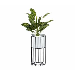 HowHomely Fém virágcserép LOFT 42x20 cm fekete/fehér HH kép