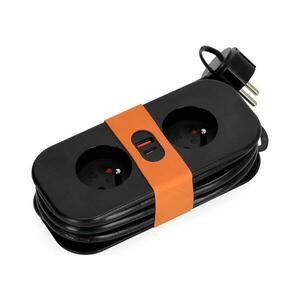 Hosszabbító kábel 2Z + 2xUSB, 1, 4 m, fekete KDSN00000034 kép