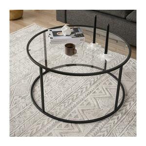 Kávésasztal BERLIN 45x80 cm fekete/átlátszó 706CLN1135 kép