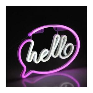 LED Neon falidekoráció HELLO 3W USB, rózsaszín, 3xAA 327147 kép