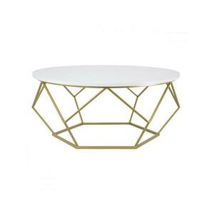 HowHomely Kávésasztal DIAMOND 41, 5x90 cm arany/fehér 10 kép