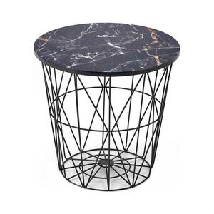 Halmar HARISSA konferenciás asztal 41x42 cm fekete/márvány dekor V kép