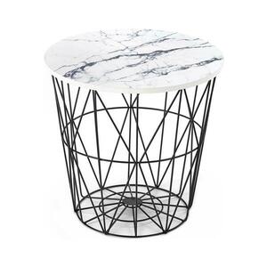 Halmar Kávésasztal HARISSA 41x42 cm fekete/fehér márvány dekoráció V kép
