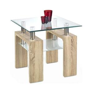 Halmar Kávésasztal DIANA 55x60 cm tölgy sonoma/átlátszó V kép