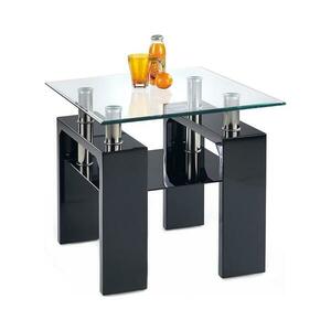 Halmar Kávésasztal DIANA 55x60 cm fekete/átlátszó V kép