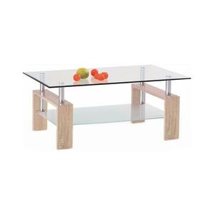 Halmar Kávésasztal 55x110 cm átlátszó/tölgy sonoma V kép