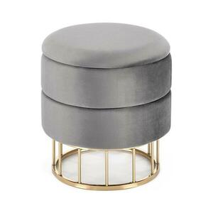 Halmar MINTY puff, 37 cm átmérő, szürke/arany színben V kép