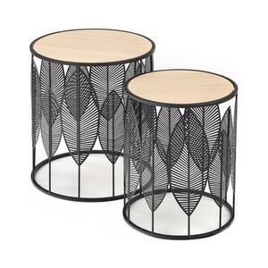 Halmar KÉSZLET 2x Kávésasztal FOLLA átm. 33/40 cm fekete V kép
