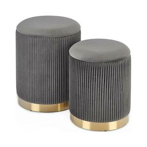 Halmar KÉSZLET 2x Taburet MONTY átm. 36/66 cm szürke/arany V kép