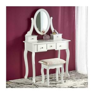 Halmar Öltözködő asztal SARA 80x130 cm + stool 45x37 cm fehér V kép