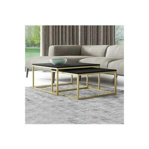 MIRJAN 24 KÉSZLET 2x Kávésasztal DUAL fekete/arany kép