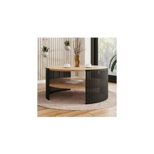 MIRJAN 24 Kávésasztal FIKOLI 40x75 cm fekete/arany tölgy kép