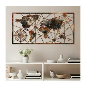 Fali dekoráció 120x60 cm világtérkép fém 891TNL2426 kép