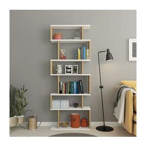 Könyvespolc BATES 160x60 cm fehér/tölgy 935CMN1173 kép