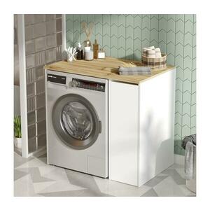 Mosógép szekrény tárolóhellyel 88, 3x93, 5 cm fehér/dió 956LCS2902 kép