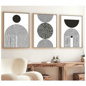 KÉSZLET 3x Kép képkeretben 50x70 cm fekete/fehér 693BSE1343 kép
