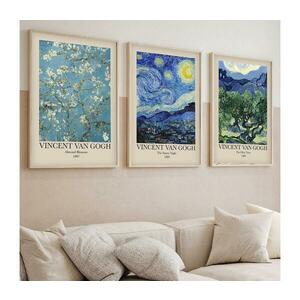 KÉSZLET 3x Kép képkeretben 50x70 cm Vincent van Gogh 693BSE1978 kép