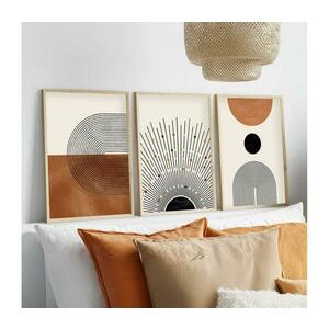 KÉSZLET 3x Kép képkeretben 50x70 cm bézs/barna 693BSE1465 kép