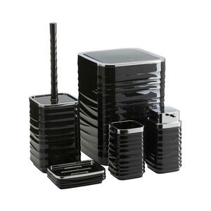 HowHomely Fürdőszobai készlet WAVE 5 db fekete/króm HH kép