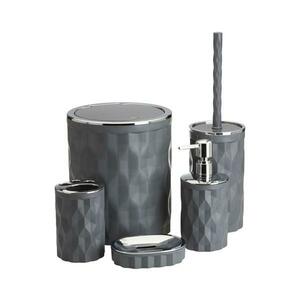 HowHomely Fürdőszobai készlet REINA 5 db antracit/króm HH kép