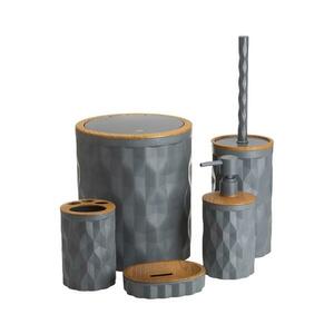 HowHomely Fürdőszobai készlet REINA 5 db antracit/barna HH kép