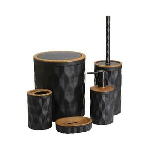 HowHomely Fürdőszobai készlet REINA 5 db fekete/barna HH kép