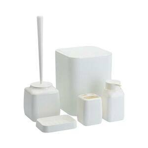 HowHomely Fürdőszobai készlet CRYSTAL 5 db fehér HH kép