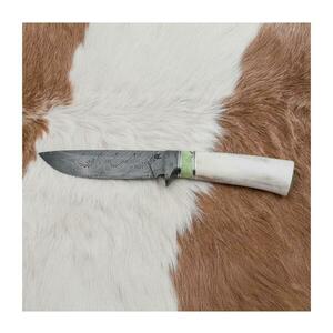 Jiří Čurda Exkluzív damaszkuszi kés 13 cm szerpentinit/rénszarvas agancs 616 kép