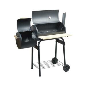 Faszén grill füstölővel fekete/fa 13048 kép