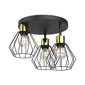 Mennyezeti lámpa PARKLA 3xE27/15W/230V fekete/arany 9853 kép