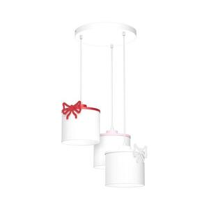 Gyerek csillár zsinóron SWEET 3xE27/15W/230V fehér/rózsaszín/piros/íj 9439 kép