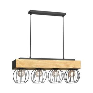 Csillár zsinóron MENTON 4xE27/15W/230V fekete/barna/tölgy 1641 kép