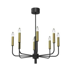 Csillár zsinóron AKASYA 8xE14/15W/230V fekete/arany 4280 kép