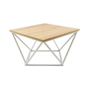 HowHomely Kávésasztal CURVED 60x60 cm fehér/bézs 10 kép