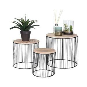 HowHomely 3 db virágtartó állvány készlet, átm. 19/23/28 cm, fekete/beige NB1402860 kép