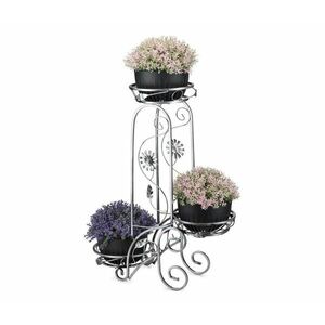 HowHomely Virágállvány 88x65 cm ezüst 10 kép