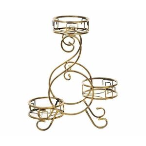 HowHomely Virágállvány 64x60 cm arany színben 10 kép