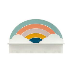 HowHomely Gyermek fali polc akasztókkal szívárvány/színes 203779 kép